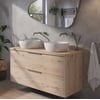 Saniselect Luca voorgemonteerd badmeubel incl. afdekblad met rvs greep 120cm naturel eiken