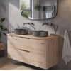 Saniselect Luca voorgemonteerd badmeubel incl. afdekblad met grafiet greep 120cm naturel eiken