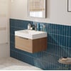 Saniselect Luca voorgemonteerd badmeubel met grafiet greep incl. matte wastafel 60x45cm toffee