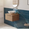 Saniselect Luca voorgemonteerd badmeubel met rvs greep incl. matte waskom 60cm toffee