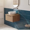 Saniselect Luca voorgemonteerd badmeubel met grafiet greep incl. keramische waskom 60cm toffee