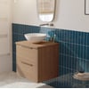 Saniselect Luca voorgemonteerd badmeubel met rvs greep incl. matte waskom 60cm toffee