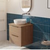 Saniselect Luca voorgemonteerd badmeubel met grafiet greep incl. keramische waskom 60cm toffee