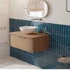 Saniselect Luca voorgemonteerd badmeubel 1 lade incl. afdekblad met rvs greep 80cm toffee