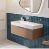 Saniselect Luca voorgemonteerd badmeubel met grafiet greep incl. matte wastafel 100x45cm toffee