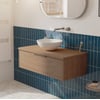 Saniselect Luca voorgemonteerd badmeubel 1 lade incl. afdekblad met rvs greep 100cm toffee