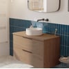 Saniselect Luca voorgemonteerd badmeubel incl. afdekblad met mat zwarte greep 100cm toffee