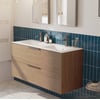 Saniselect Luca voorgemonteerd badmeubel met grafiet greep incl. matte keramische wastafel 121x46cm toffee