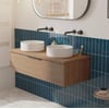 Saniselect Luca voorgemonteerd badmeubel 1 lade incl. afdekblad met mat zwarte greep 120cm toffee