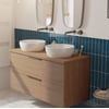 Saniselect Luca voorgemonteerd badmeubel incl. afdekblad met grafiet greep 120cm toffee