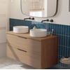 Saniselect Luca voorgemonteerd badmeubel incl. afdekblad met mat zwarte greep 120cm toffee