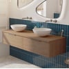 Saniselect Luca voorgemonteerd badmeubel incl. afdekblad met rvs greep 160cm toffee