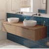 Saniselect Luca voorgemonteerd badmeubel incl. afdekblad met grafiet greep 160cm toffee