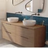 Saniselect Luca voorgemonteerd badmeubel 4 lades incl. afdekblad met grafiet greep 160cm toffee
