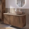 Ben Linea voorgemonteerd badmeubel incl. beige betonnen waskom rechts 120cm eiken grijs/beige beton