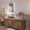 Ben Linea voorgemonteerd badmeubel incl. beige betonnen waskom links 160cm eiken grijs/beige beton