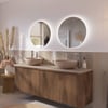 Ben Linea voorgemonteerd badmeubel incl. beige betonnen waskommen 160cm eiken grijs/beige beton