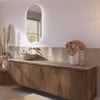 Ben Linea voorgemonteerd badmeubel incl. beige betonnen waskom links 200cm eiken grijs/beige beton