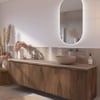 Ben Linea voorgemonteerd badmeubel incl. beige betonnen waskom rechts 200cm eiken grijs/beige beton