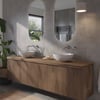 Ben Linea voorgemonteerd badmeubel incl. keramische waskommen 200cm eiken grijs/grijs beton zonder kraangaten