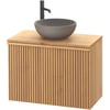 Ben Linea voorgemonteerd badmeubel incl. beton grijze waskom 80cm eiken naturel kraangat links
