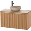 Ben Linea voorgemonteerd badmeubel incl. beige betonnen waskom 100cm eiken naturel/beige beton kraangat links
