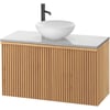 Ben Linea voorgemonteerd badmeubel incl. solid surface waskom 100cm eiken naturel/marmer kraangat links