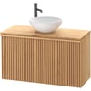 Ben Linea voorgemonteerd badmeubel incl. solid surface waskom 100cm eiken naturel kraangat links