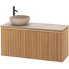 Ben Linea voorgemonteerd badmeubel incl. beige betonnen waskom links 120cm eiken naturel/beige beton