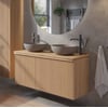 Ben Linea voorgemonteerd badmeubel incl. beton grijze waskommen 120cm eiken naturel