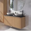 Ben Linea voorgemonteerd badmeubel incl. solid surface waskommen 120cm eiken naturel/zwart beton