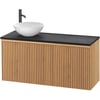 Ben Linea voorgemonteerd badmeubel incl. solid surface waskom links 120cm eiken naturel/zwart beton
