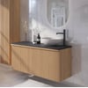 Ben Linea voorgemonteerd badmeubel incl. solid surface waskom rechts 120cm eiken naturel/zwart beton
