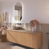 Ben Linea voorgemonteerd badmeubel incl. beige betonnen waskom links 160cm eiken naturel/beige beton