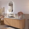 Ben Linea voorgemonteerd badmeubel incl. solid surface waskom links 160cm eiken naturel/marmer