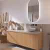 Ben Linea voorgemonteerd badmeubel incl. solid surface waskom rechts 160cm eiken naturel/marmer