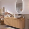 Ben Linea voorgemonteerd badmeubel incl. solid surface waskom rechts 160cm eiken naturel