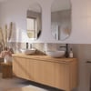 Ben Linea voorgemonteerd badmeubel incl. solid surface waskommen 160cm eiken naturel