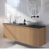 Ben Linea voorgemonteerd badmeubel incl. solid surface waskom rechts 160cm eiken naturel/zwart beton