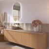 Ben Linea voorgemonteerd badmeubel incl. beige betonnen waskom links 200cm eiken naturel/beige beton