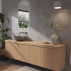 Ben Linea voorgemonteerd badmeubel incl. beton grijze waskom links 200cm eiken naturel