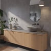 Ben Linea voorgemonteerd badmeubel incl. beton grijze waskom rechts 200cm eiken naturel/grijs beton