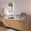 Ben Linea voorgemonteerd badmeubel incl. solid surface waskom links 200cm eiken naturel/marmer