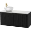 Ben Linea voorgemonteerd badmeubel incl. keramische waskom links 120cm eiken zwart/marmer