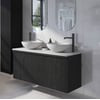 Ben Linea voorgemonteerd badmeubel incl. solid surface waskommen 120cm eiken zwart/mat wit
