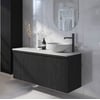 Ben Linea voorgemonteerd badmeubel incl. solid surface waskom rechts 120cm eiken zwart/mat wit