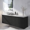 Ben Linea voorgemonteerd badmeubel incl. solid surface waskom links 160cm eiken zwart/mat wit