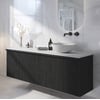 Ben Linea voorgemonteerd badmeubel incl. solid surface waskom rechts 160cm eiken zwart/mat wit