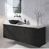 Ben Linea voorgemonteerd badmeubel incl. zwart betonnen waskom links 160cm eiken zwart/mat wit