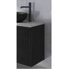 Ben Linea voorgemonteerd badmeubel incl. zwart betonnen waskommen 160cm eiken zwart/mat wit